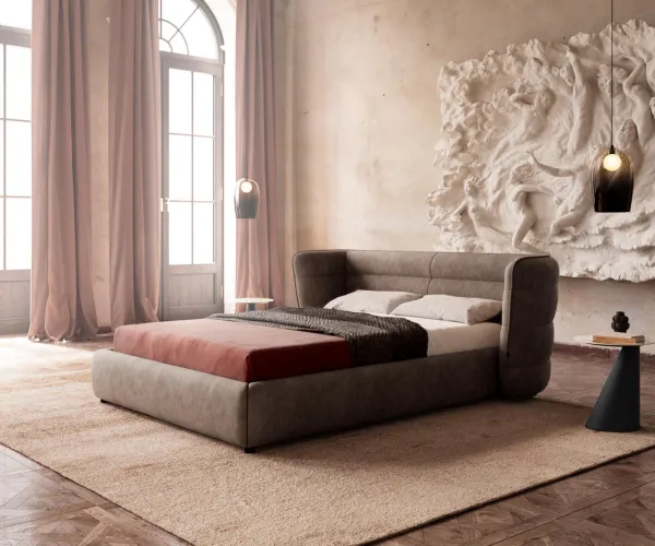 DELIFE Čalúnená posteľ Simea 140x200 cm mikrovlákno taupe vintage