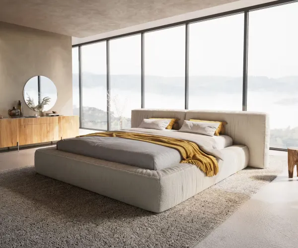 DELIFE Čalúnená posteľ Coperti 180x200 cm bouclé krémovo biela