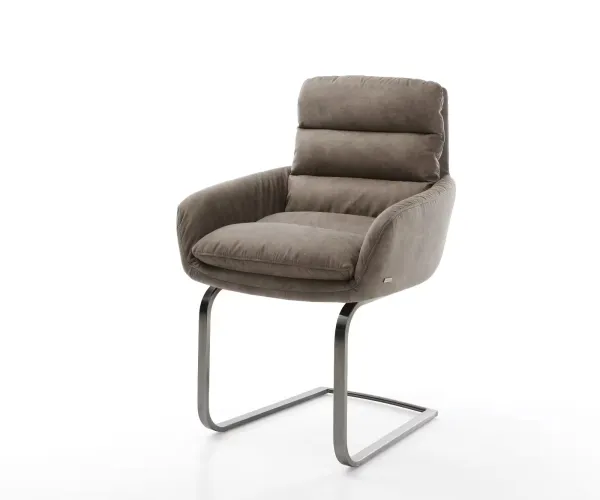 DELIFE Jedálenská stolička Abelia-Flex s opierkami mikrovlákno taupe vintage jedálenská stolička plochý grafit
