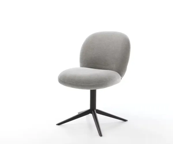DELIFE Jedálenská stolička Nube-Flex štruktúrovaná látka mäkký sivá krížová podstava čierna 360° otočný hojdacia funkcia vrecková pružina