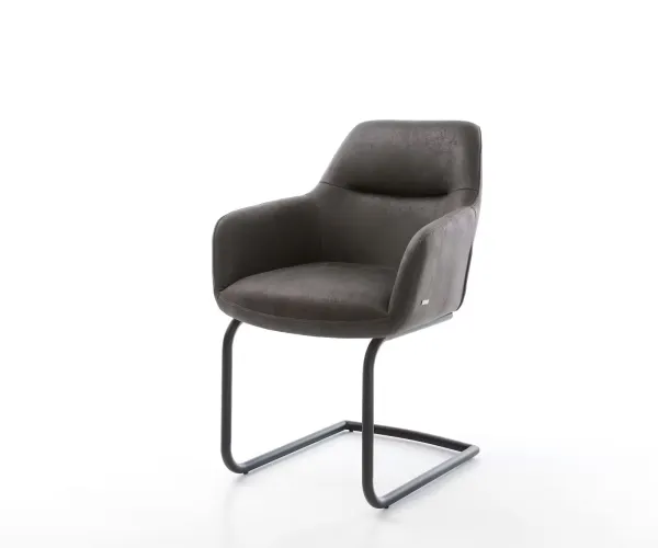 DELIFE Jedálenská stolička Pejo-Flex mikrovlákno antracit vintage jedálenská stolička okrúhla čierna vrecková pružina