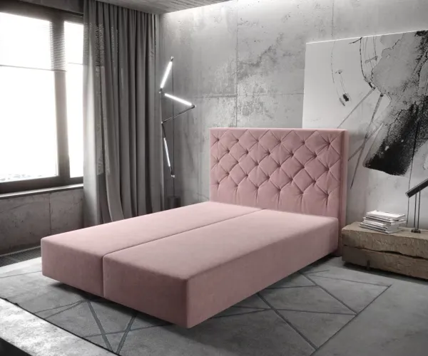 DELIFE Boxspring posteľ Dream-Great 140x200 cm mikrovlákno ružová