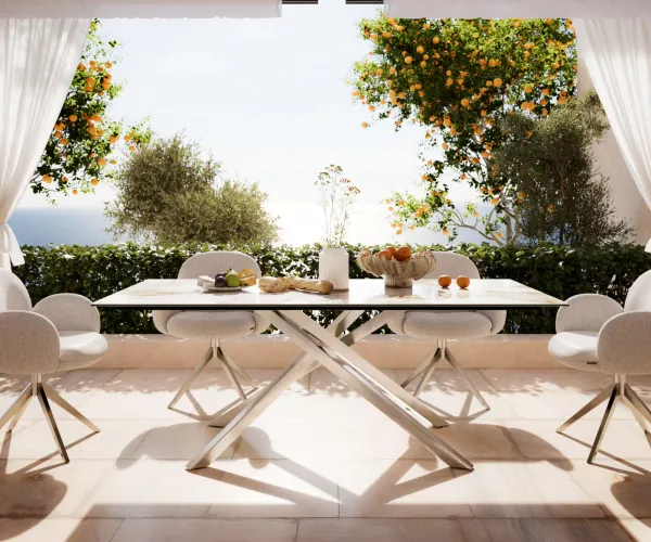 DELIFE Záhradný jedálenský stôl Edge 200×100 cm keramika Minas melange bielo-béžová krížová podstava obdĺžnik nerezová oceľ