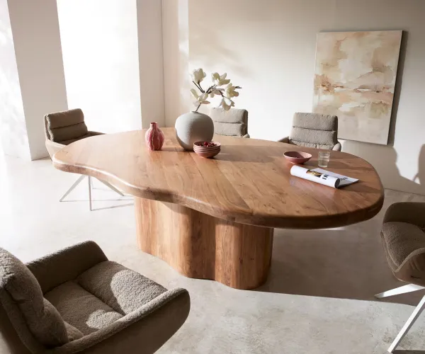 DELIFE Jedálenský stôl Herkon 240×140 akácia prírodná drevená podstava