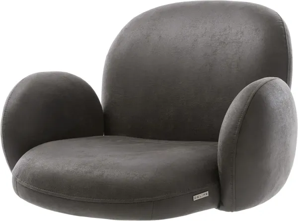 DELIFE Sedacia mušľa Nube-Flex s opierkami mikrovlákno antracitová vintage vrecková pružina