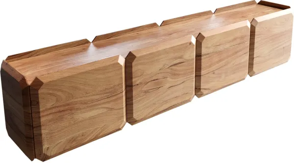 DELIFE TV stolík korpus Kiano 220 cm akácia prírodná 4 dvierka deliaca stena bez nôh
