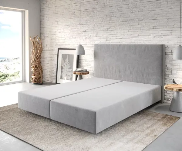 DELIFE Boxspring posteľ Dream-Well 160x200 cm mikrovlákno sivá