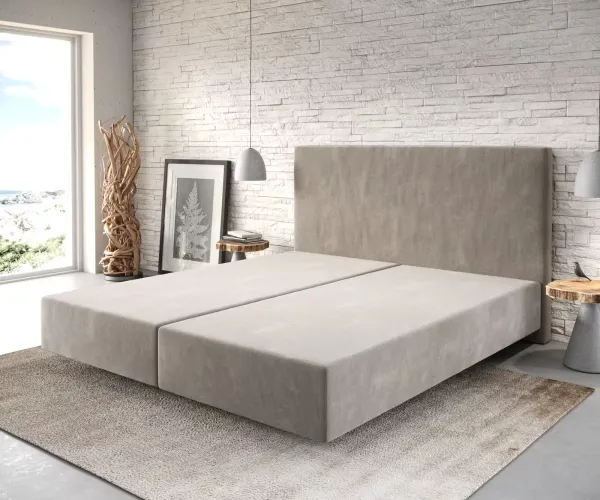 DELIFE Boxspring posteľ Dream-Well 180x200 cm mikrovlákno béžová