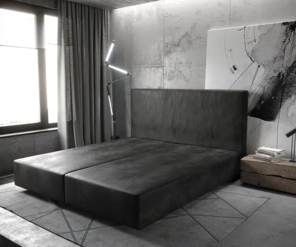 DELIFE Boxspring posteľ Dream-Well 180×200 cm mikrovlákno antracitová vintage