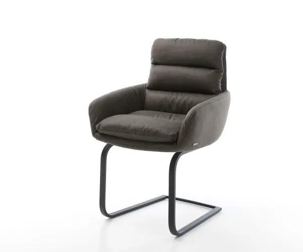 DELIFE Jedálenská stolička Abelia-Flex s opierkami mikrovlákno antracit vintage jedálenská stolička plochá čierna