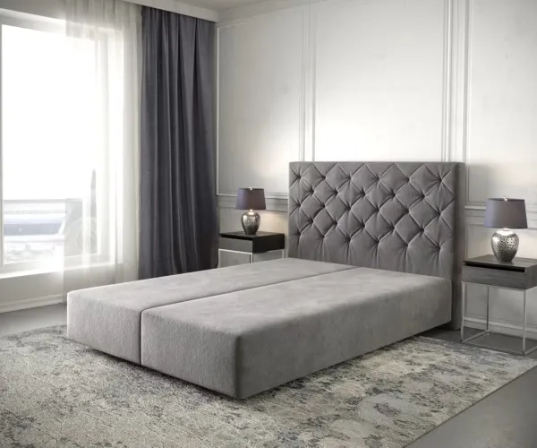 DELIFE Boxspring posteľ Dream-Great 160x200 cm mikrovlákno taupe