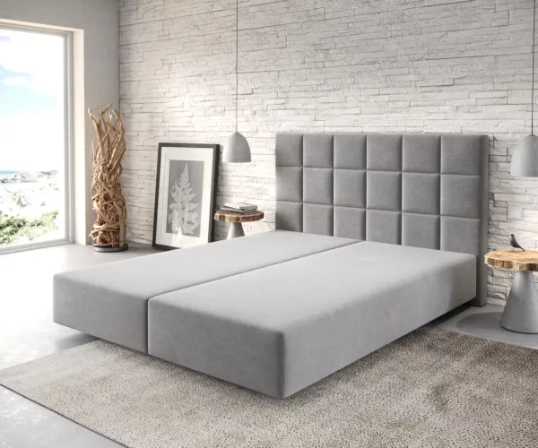DELIFE Boxspring posteľ Dream-Fine 160x200 cm mikrovlákno sivá