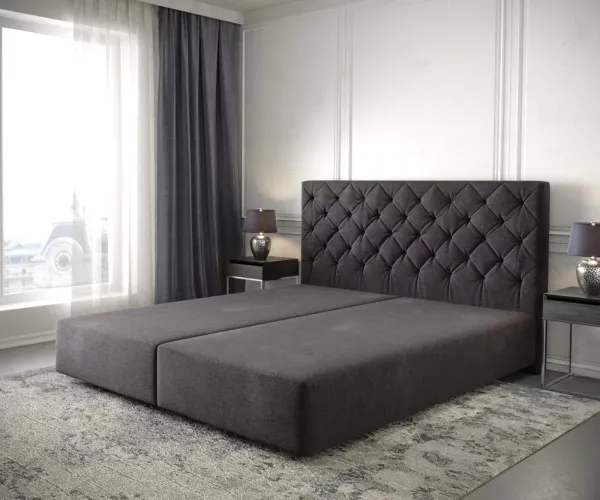 DELIFE Boxspring posteľ Dream-Great 180x200 cm mikrovlákno čierna
