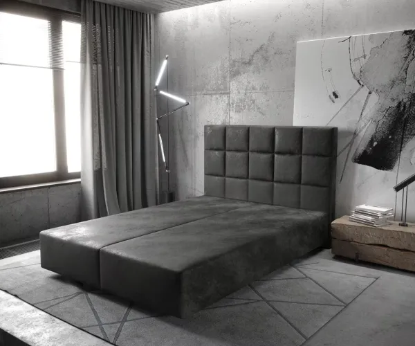DELIFE Boxspring posteľ Dream-Fine 160x200 cm mikrovlákno antracitová vintage