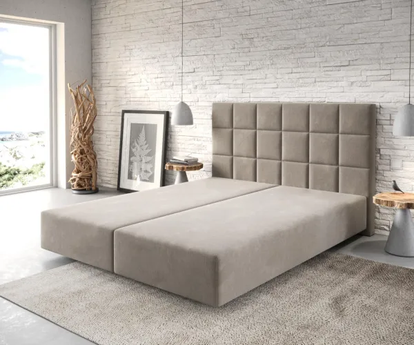 DELIFE Boxspring posteľ Dream-Fine 160x200 cm mikrovlákno béžová
