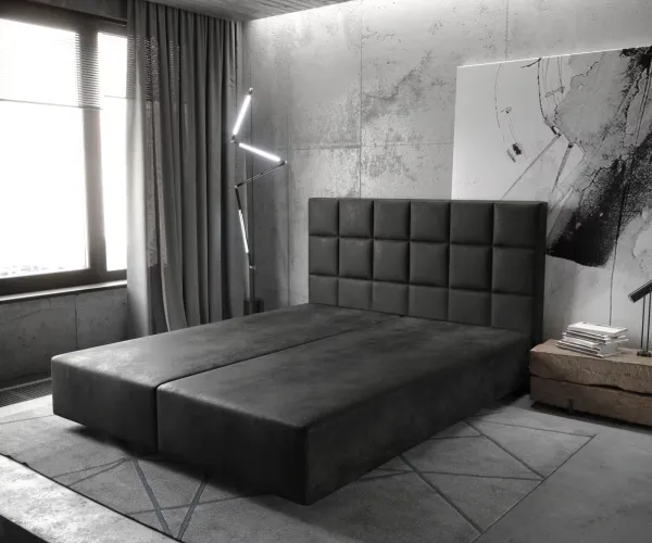 DELIFE Boxspring posteľ Dream-Fine 180×200 cm mikrovlákno antracitová vintage