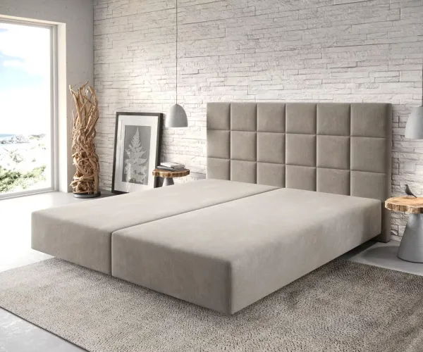 DELIFE Boxspring posteľ Dream-Fine 180×200 cm mikrovlákno béžová