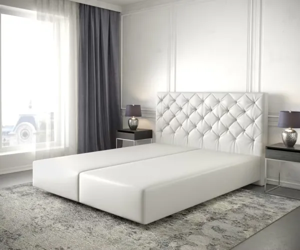 DELIFE Boxspring posteľ Dream-Great 140x200 cm umelá koža biela
