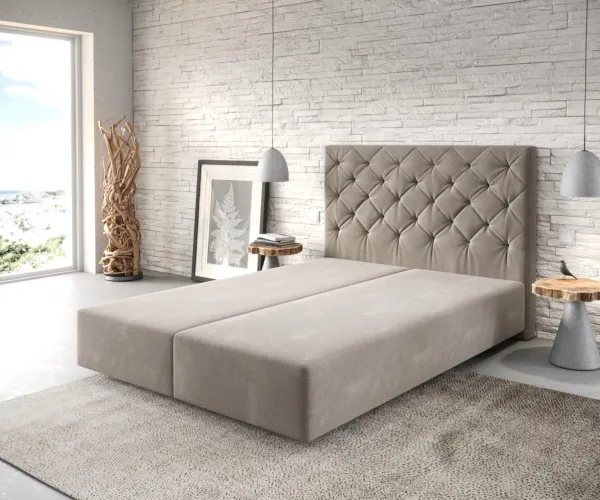 DELIFE Boxspring posteľ Dream-Great 140x200 cm mikrovlákno béžová