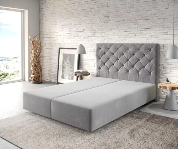 DELIFE Boxspring posteľ Dream-Great 140x200 cm mikrovlákno sivá