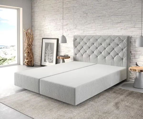 DELIFE Boxspring posteľ Dream-Great 160x200 cm mikrovlákno strieborno-šedá