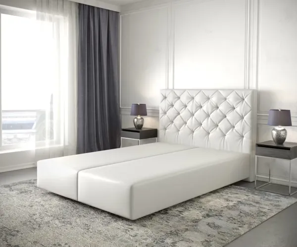 DELIFE Boxspring posteľ Dream-Great 160×200 cm umelá koža biela