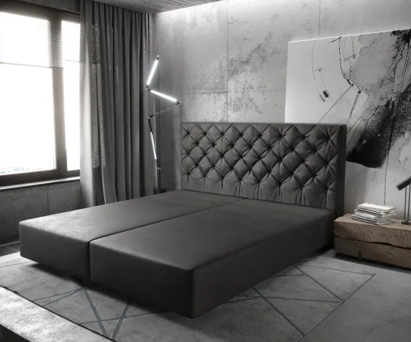 DELIFE Boxspring posteľ Dream-Great 180×200 cm imitácia kože antracitová