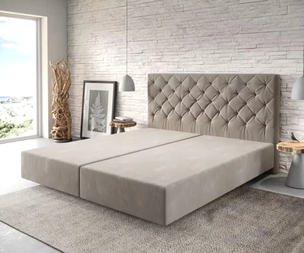DELIFE Boxspring posteľ Dream-Great 180×200 cm mikrovlákno béžová