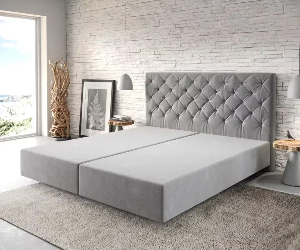 DELIFE Boxspring posteľ Dream-Great 180×200 cm mikrovlákno sivá