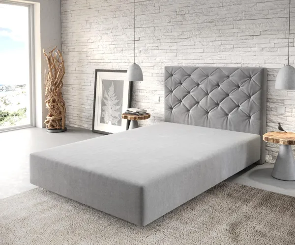 DELIFE Boxspring posteľ Dream-Great mikrovlákno sivá 120x200 cm