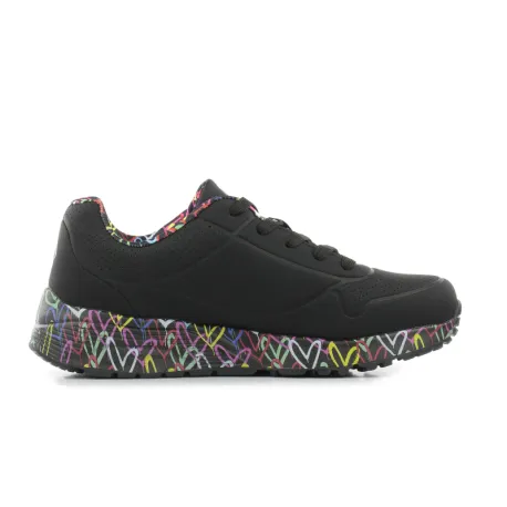 Dievčenská rekreačná obuv SKECHERS Uno Lite Lovely Luv K black