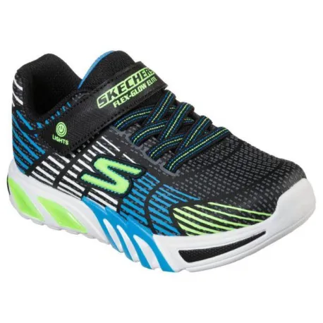 Chlapčenská rekreačná obuv SKECHERS S Lights Flex Glow Elite K black lime