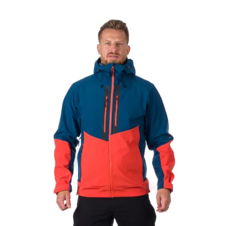 Pánska turistická softshellová bunda NORTHFINDER GRAYSON 631-inkblueorange