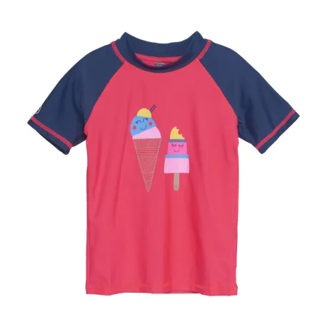 Dievčenské tričko na kúpanie COLOR KIDS T-shirt W. Print, diva pink