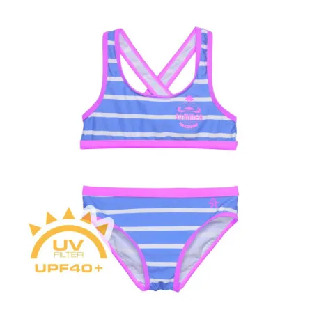 Dievčenské plavky COLOR KIDS Bikini - AOP, azure blue 720122.7553