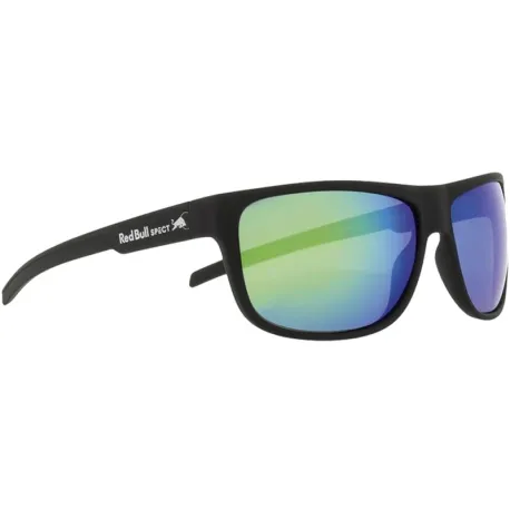 Slnečné okuliare RED BULL SPECT LOOM-005P, matt black rubber, smoke with green mirror CAT3, POL, 62-14-127