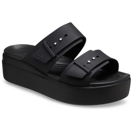Dámske sandále na platforme (módna obuv) CROCS Brooklyn Buckle Low Wedge W black