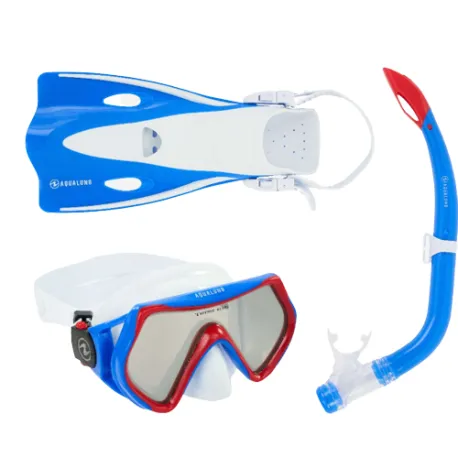 Potápačský šnorchlovací set AQUALUNG SET HERO Junior WHITE BLUE
