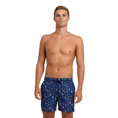 Pánske plavky ARENA MENS BEACH BOXER ALLOVER-750-navy multi
