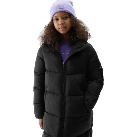 Dievčenská bunda 4F JUNIOR DOWN JACKET-JAW23TDJAF268-21S-BLACK