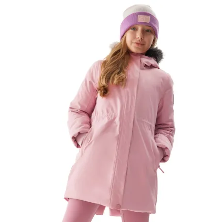 Dievčenská bunda 4F JUNIOR JACKET-JAW23TJACF106-56S-LIGHT PINK