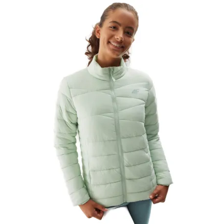 Dievčenská bunda 4F JUNIOR DOWN JACKET-JAW23TDJAF219-42S-LIGHT GREEN