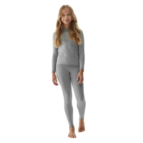 Dievčenské termoprádlo vrchný a spodný diel 4F JUNIOR SEAMLESS UNDERWEAR-JAW23USEAF110-27M-COLD LIGHT GREY MELANGE
