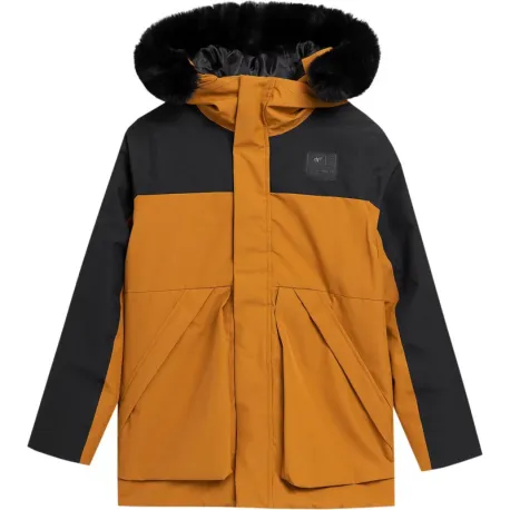 Chlapčenská bunda 4F JUNIOR JACKET-JAW23TJACM109-82S-LIGHT BROWN