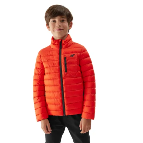 Chlapčenská bunda 4F JUNIOR DOWN JACKET-JAW23TDJAM220-70S-ORANGE