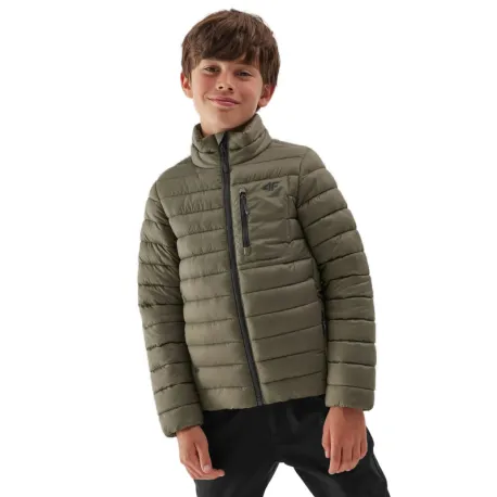 Chlapčenská bunda 4F JUNIOR DOWN JACKET-JAW23TDJAM220-44S-OLIVE