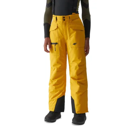 Chlapčenské lyžiarske nohavice 4F JUNIOR TROUSERS FNK-JAW23TFTRM360-71S-YELLOW