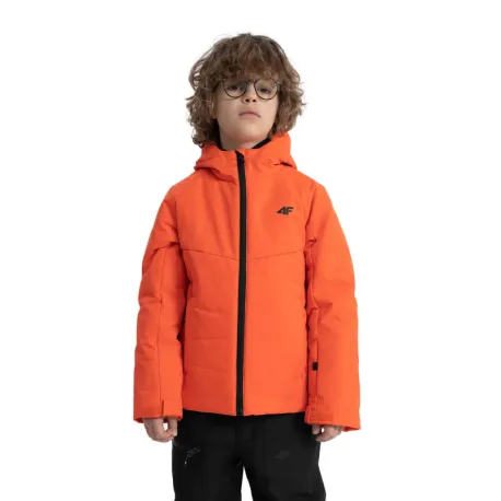 Chlapčenská lyžiarska bunda 4F JUNIOR TECHNICAL JACKET-JAW23TTJAM298-70S-ORANGE