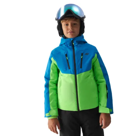 Chlapčenská lyžiarska bunda 4F JUNIOR TECHNICAL JACKET-JAW23TTJAM300-35S-TURQUOISE