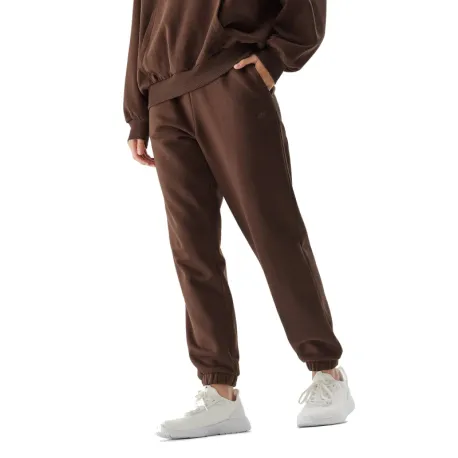 Dámske tepláky 4F TROUSERS-AW23TTROF455-81S-BROWN
